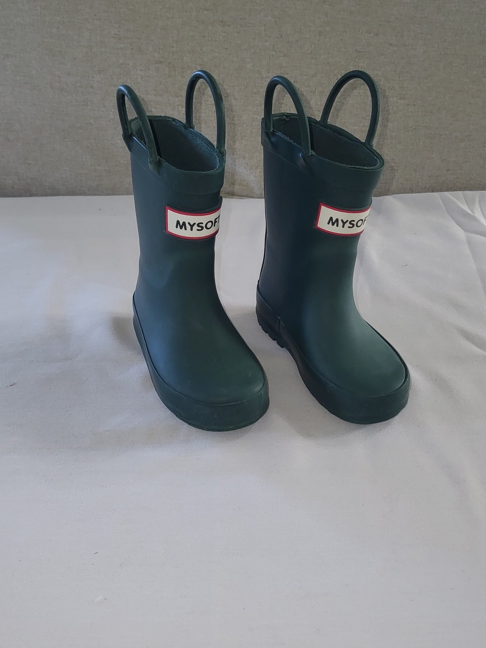 Kids' Dark Green Waterproof Rain Boots